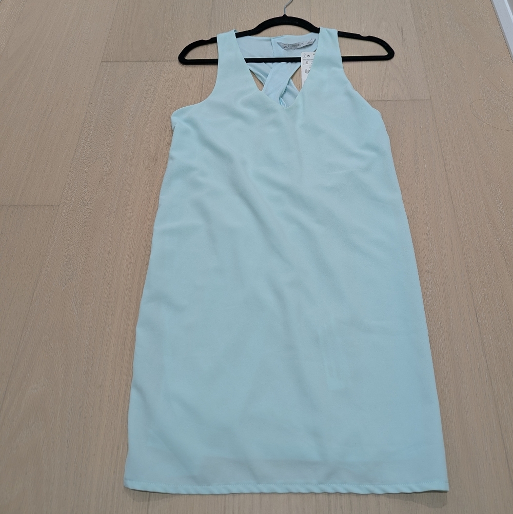 Zara Light Blue Sleeveless Dress